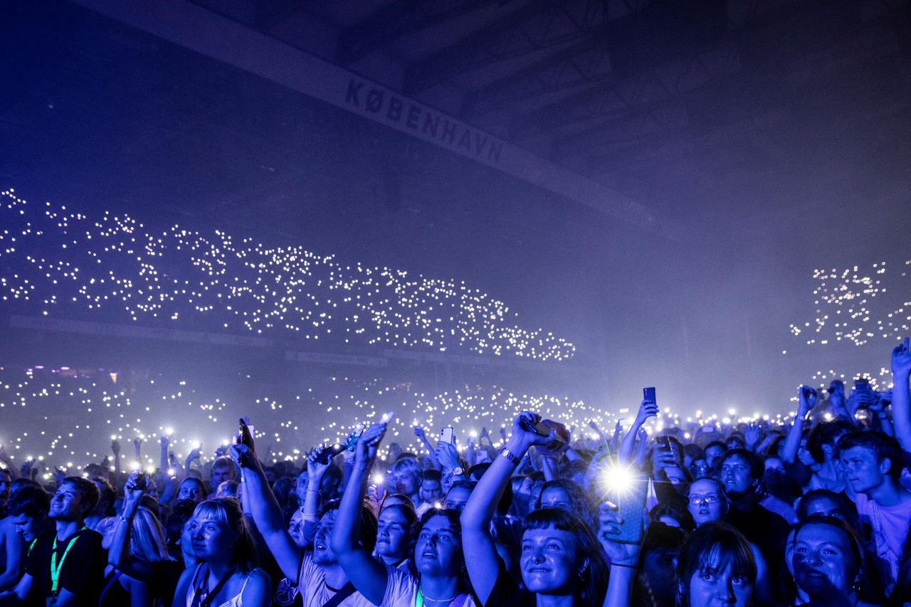 Danish band "The Minds of 99" holds a concert, amid coronavirus disease (COVID-19) outbreak, in Copenhagen's Parken stadium