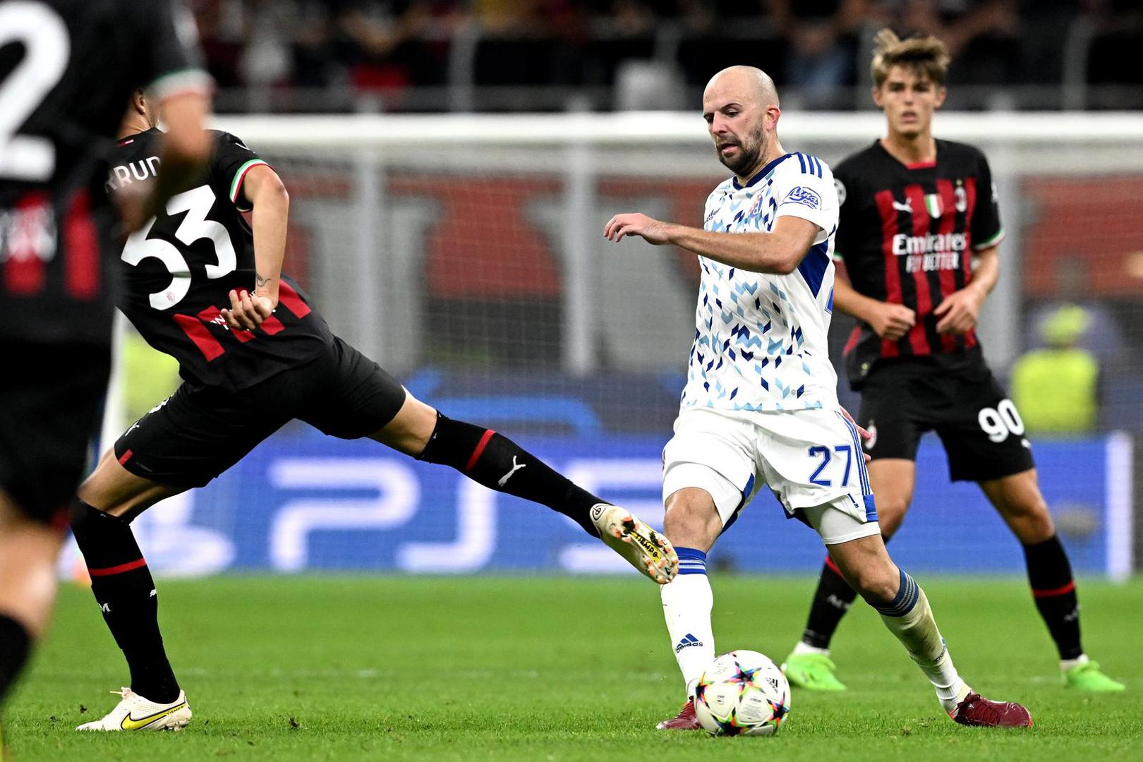 14.09.2022., stadion San Siro, Milano - UEFA Liga prvaka, 2. kolo, skupina E, AC Milan - GNK Dinamo. Josip Misic Photo: Marko Lukunic/PIXSELL