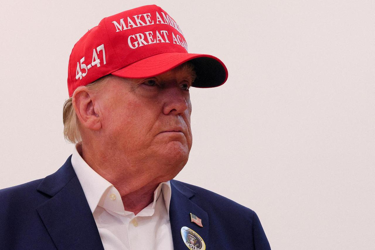 FILE PHOTO: Republican presidential nominee former U.S. President Donald Trump votes on Election Day in Palm Beach