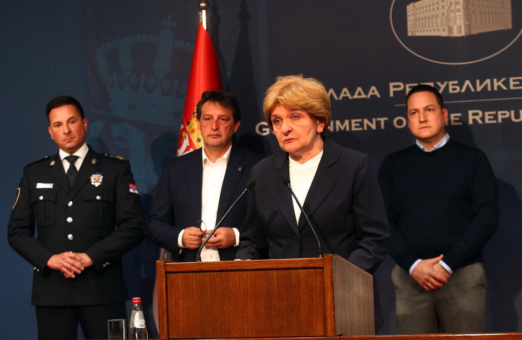 03, May, 2023, Belgrade - An extraordinary press conference on the occasion of the tragedy that happened at the "Vladislav Ribnikar" Elementary School in Belgrade was held at the Government of Serbia. Veselin Milic. 



03, maj, 2023, Beograd  - Vanredna konferencija za novinare, povodom tragedije koja se desila u Osnovnoj skoli "Vladislav Ribnikar” u Beogradu, odrzana je u Vladi Srbije. Photo: A.K./ATAImages/PIXSELL