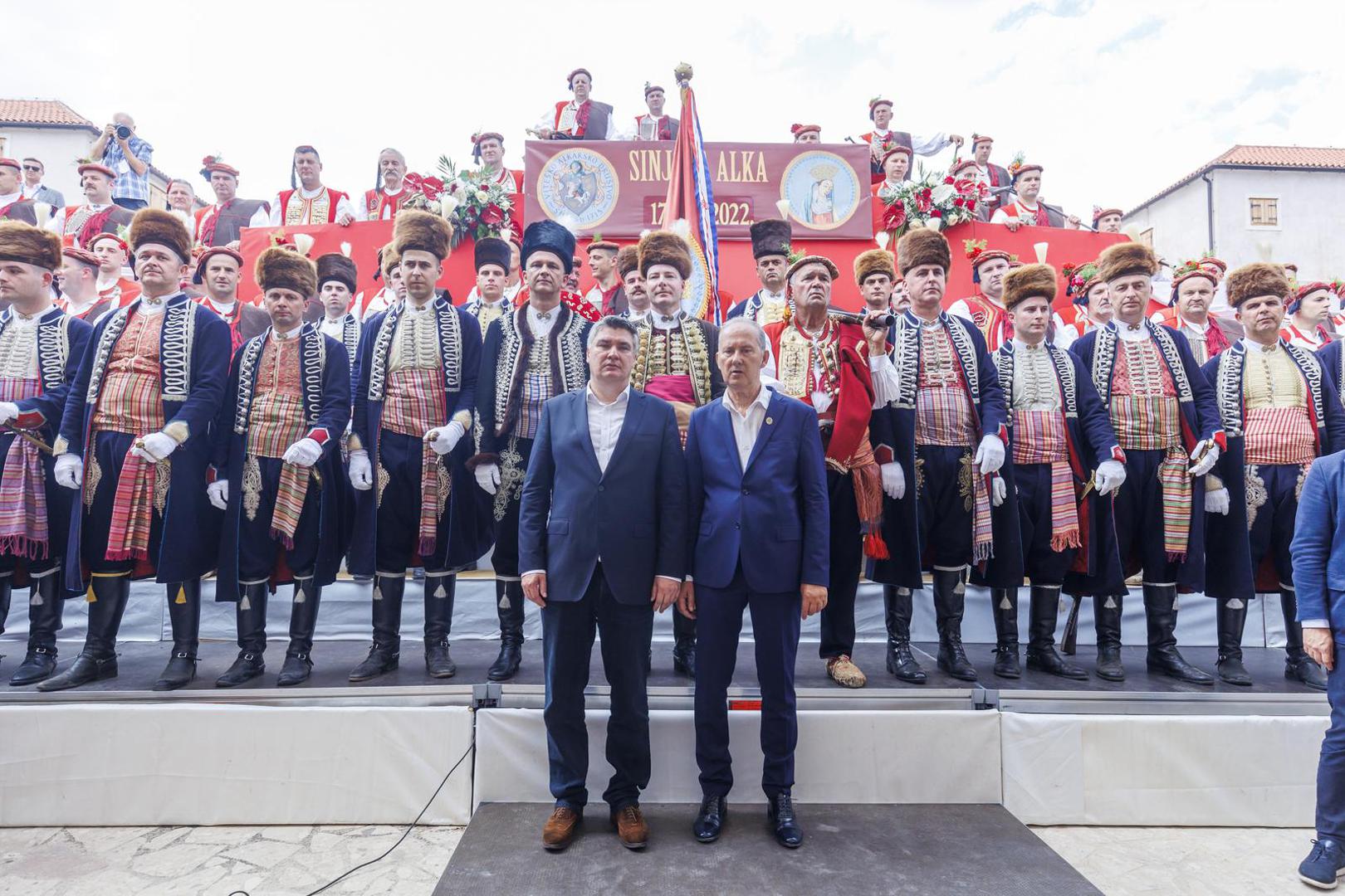 07.08.2022., Sinj - Predsjednik RH Zoran Milanovic, premijer Andrej Plenkovic s ministrima, predsjednik Republike Slovenije Borut Pahor sudjelovali su na Vojvodinom prijemu u Alkarskim dvorima.
Zoran Milanovic
Photo:   Photo: Miroslav Lelas/PIXSELL