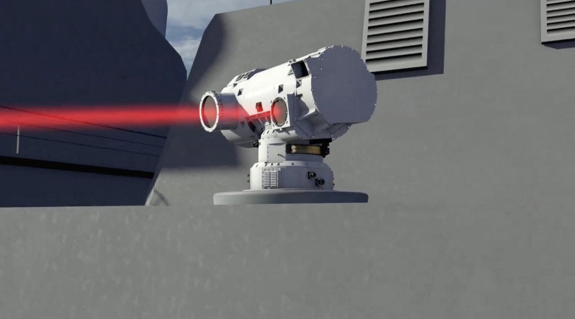 Pictures must credit: MoD A laser weapon which can down aircraft and disable ships has been unveiled by Britain's Ministry of Defence. The £140million GBP DragonFire has been under development since 2017, but now declassified information about it has been released. And it includes footage of the weapon targeting and destroying a drone. The laser consisting of bundled-up glass fibres with their output turned into a single beam. Mounted on a turret, it also has a secondary laser and an electro-optical camera for target acquisition and beam correction. The footage is from a field test at the British Army's Hebrides Range in Scotland in January this year where it tracked and engaged various targets. Graphics were also released showing DragonFire in action aboard a warship where crippling the engines of an enemy boat, blinding one drone and shooting down a second. A larger-scale second generation weapon system is the next project. Picture suplied by JLPPA Photo: JLPPA / Bestimage/BESTIMAGE