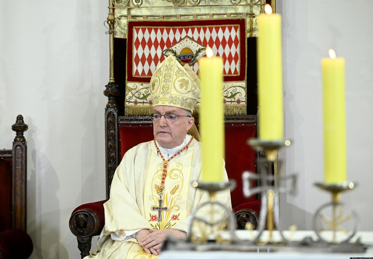 29.04.2023., Zagreb - Svecanim liturgijskim slavljem sluzbu novog zagrebackog nadbiskupa preuzeo je monsinjor Drazen Kutlesa postavsi tako 77. zagrebacki biskup, odnosno 9. nadbiskup metropolit zagrebacki.  Photo: Marko Lukunic/PIXSELL