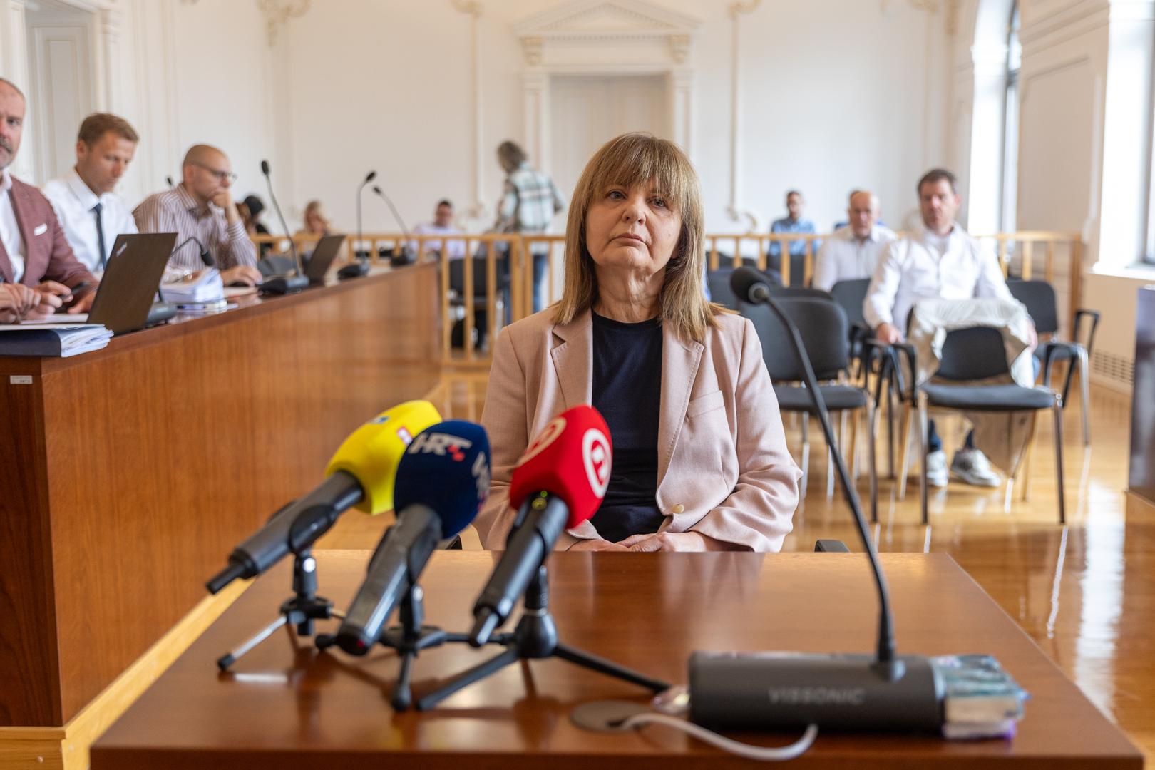 14.05.2024. Osijek -  Na sudenju Zdravku Mamicu danas su svjedocili bivsi nogometas Dianma Davor Vugrinec i bivsa sefica racunovodstva Dinama, punica Luke Modrica, Vesna Juraic Photo: Borna jaksic/PIXSELL