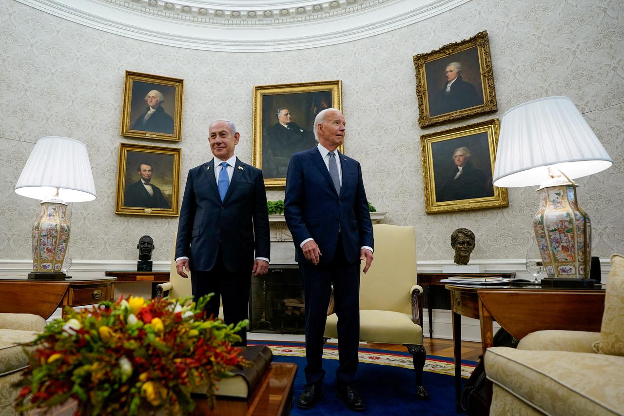 FILE PHOTO: U.S. President Biden meets with Israeli PM Netanyahu in Washington