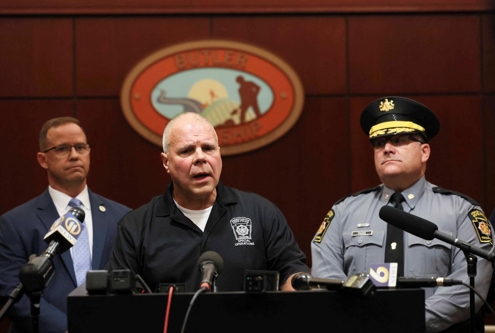 Deputy Commissioner of Operations Lieutenant Colonel George Bivens speaks at a press conference after Republican presidential candidate and former U.S. President Donald Trump was injured when shots were fired during a campaign rally, at a police station in Butler, Pennsylvania, U.S., July 13, 2024. REUTERS/Brendan McDermid Photo: BRENDAN MCDERMID/REUTERS