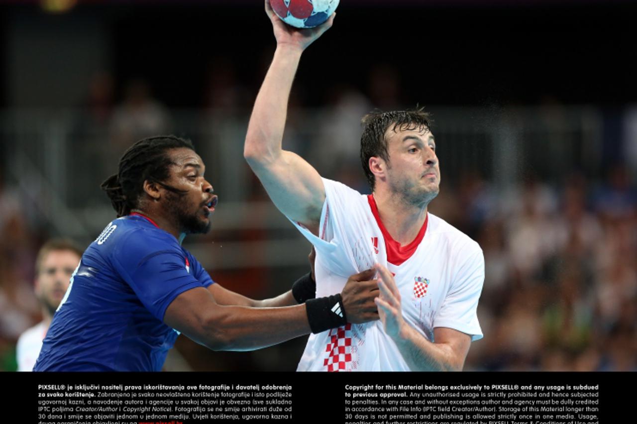 '10.08.2012., London, Engleska - Ljetne Olimpijske igre, rukomet, polufinale. Francuska - Hrvatska. Domagoj Duvnjak.  Photo: Sanjin Strukic/PIXSELL'