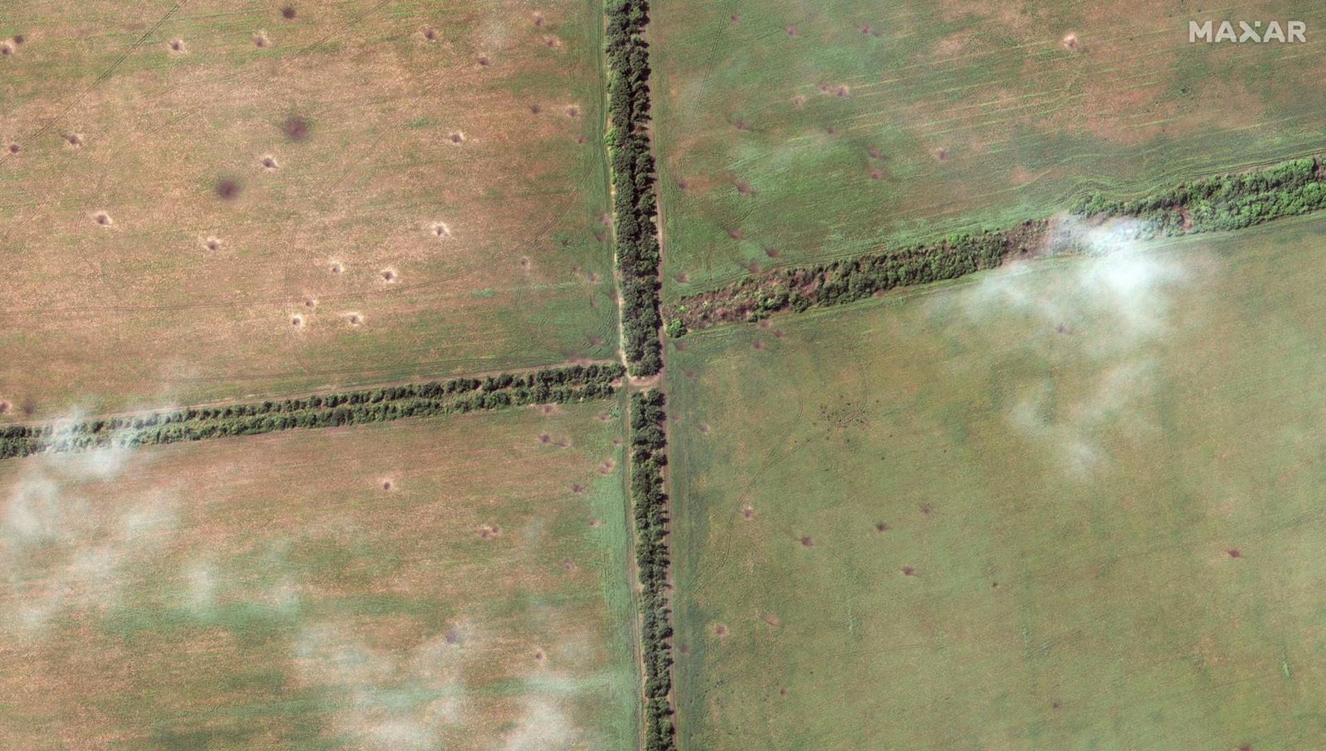 A satellite imagery shows the outskirts of Bakhmut, Ukraine, August 1, 2022. Maxar Technology/Handout via REUTERS  ATTENTION EDITORS - THIS IMAGE HAS BEEN SUPPLIED BY A THIRD PARTY. MANDATORY CREDIT. NO RESALES. NO ARCHIVES. DO NOT OBSCURE LOGO. Photo: MAXAR TECHNOLOGY/REUTERS