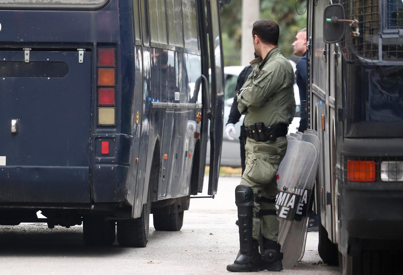 04.12.2023., Atena, Grcka  - Policija dovodi navijaci Dinama, Bad Blue Boyse na sud u Ateni. Photo: Matija Habljak/PIXSELL