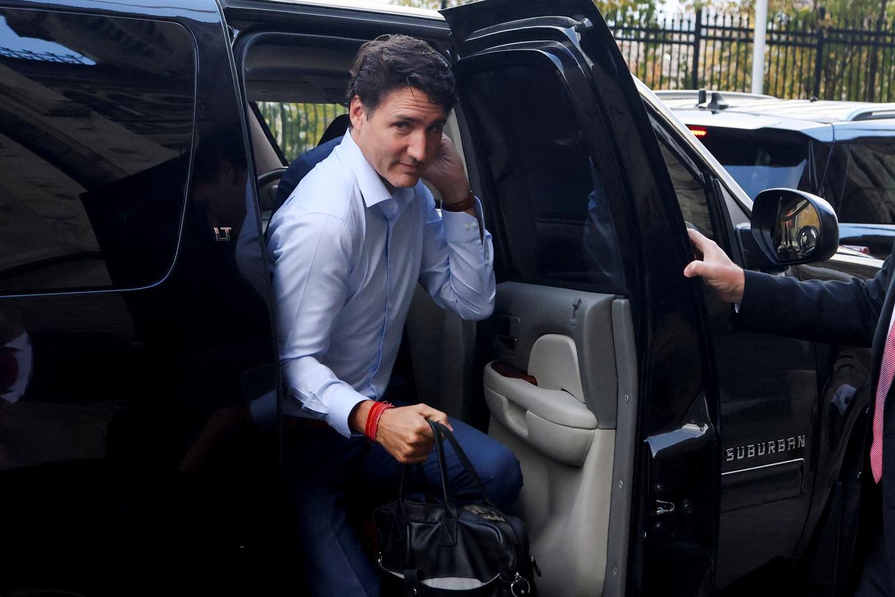 Canada's Prime Minister Justin Trudeau arrives at Parliament Hill in Ottawa