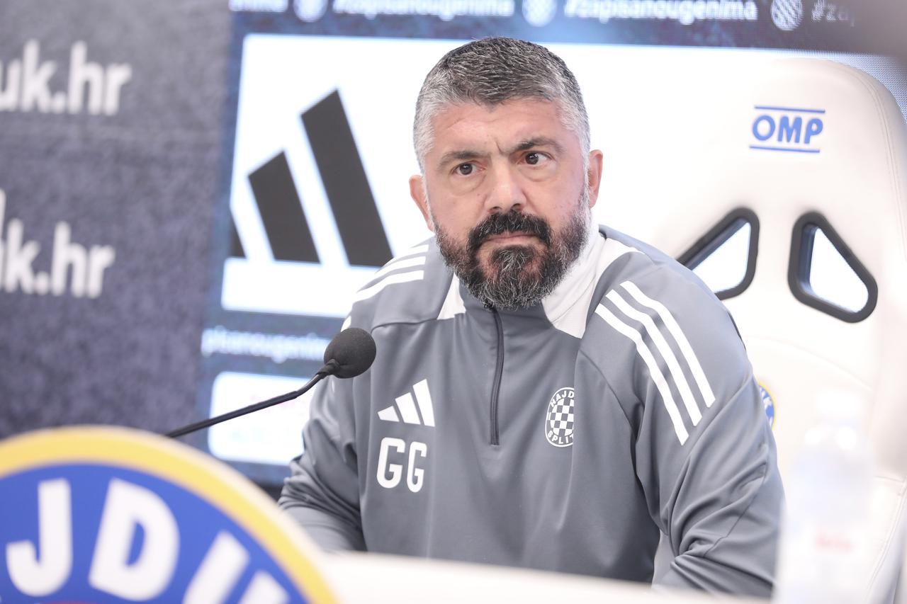 Split: Trener Gennaro Gattuso na konferenciji za medije uoči utakmice s Goricom