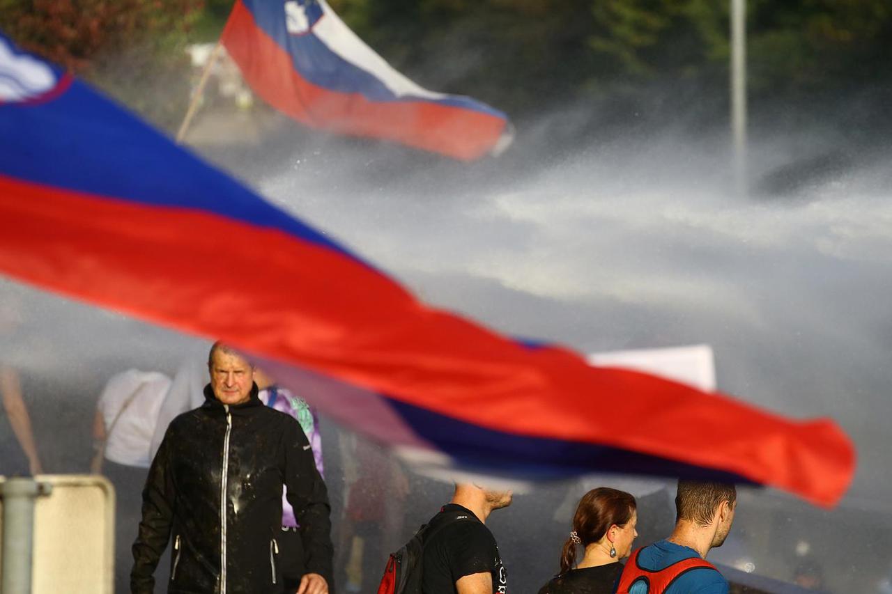 Protest of the COVID-19 anti-vaxers, in Ljubljana