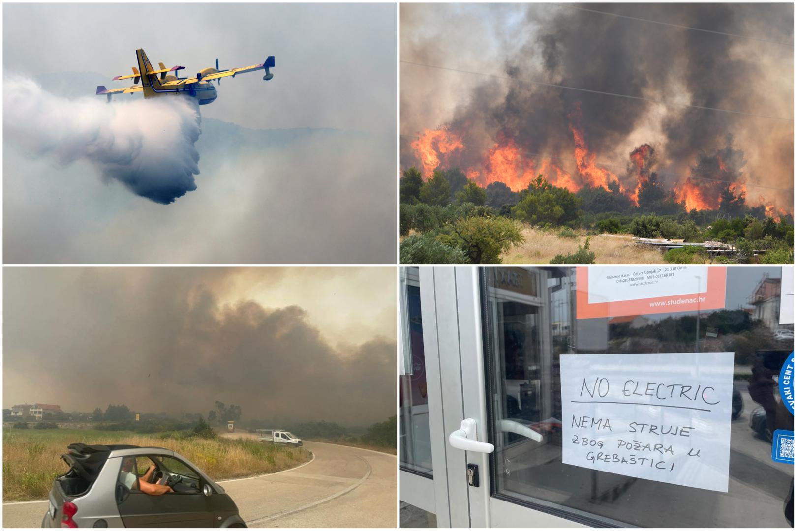 Jak požar izbio je ove srijede oko 11 sati u Gornjim Banovcima kod Šibenika, a zasad su evakuirane dvije obitelji iz zaseoka Šaškovi. Požar zasad nije ni blizu kraja gašenja, javili su vatrogasci, a zatvorene su i dvije ceste kako bi se osigurao nesmetan prolaz vatrogasca. Građani su već pomalo u strahu, govoreći kako je nebo u potpunosti crno.
- Ne znamo hoćemo li ostati ovdje ali zasad se nigdje ne može otići - ispričali su mještani.