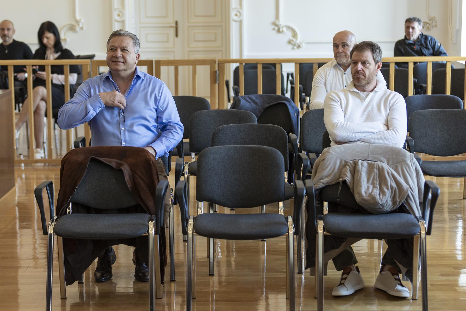 23.04.2024., Osijek - Na Zupanijskom sudu u Osijeku nastavlja se sudjenje braci Mamic i ostalim za izvlacenje novaca iz Dinama. Damir Vrbanovic, Mario Mamic Photo: Davor Javorovic/PIXSELL