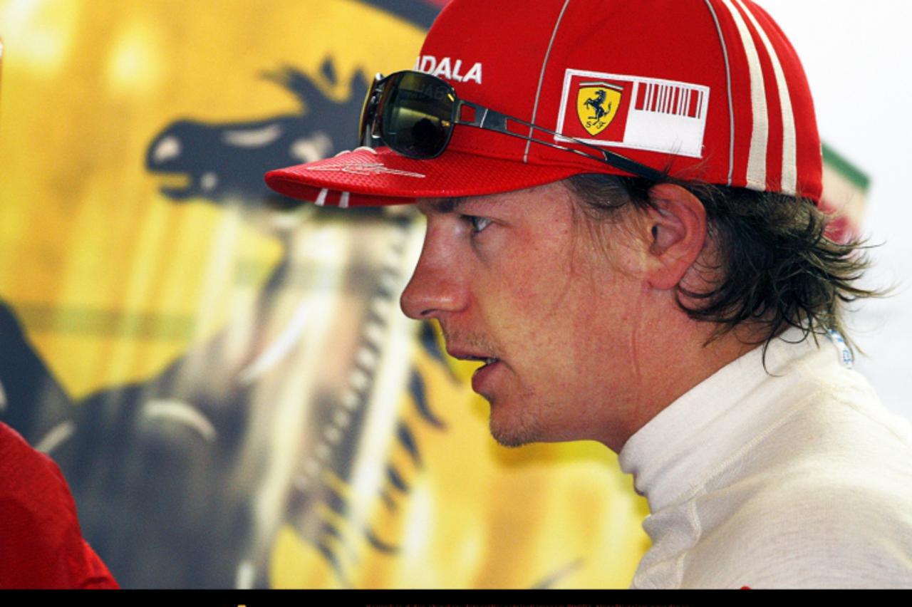 'Finnish Formula One driver Kimi Raikkonen of Scuderia Ferrari pictured during the second practice session at Silverstone race track in Northamptonshire, Great Britain, 19 June 2009. The Formula 1 Bri