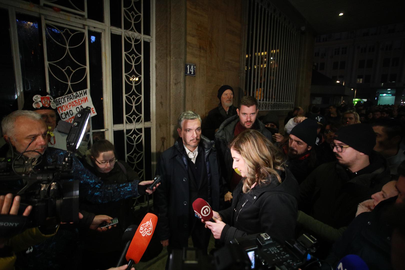 18, December, 2023, Belgrade - In front of the headquarters of the Republic Election Commission in Kralja Milan Street, a protest organized by the coalition "Serbia against violence" is underway due to the "stealing of the citizens' electoral will". Vladimir Obradovic. Photo: Milos Tesic/ATAImages

18, decembar, 2023, Beograd - Ispred sedista Republicke izborne komisije u Ulici kralja Milana u toku je protest koji je organizovala koalicija "Srbija protiv nasilja" zbog "kradje izborne volje gradjana". Photo: Milos Tesic/ATAImages Photo: Milos Tesic/ATAImages/PIXSELL