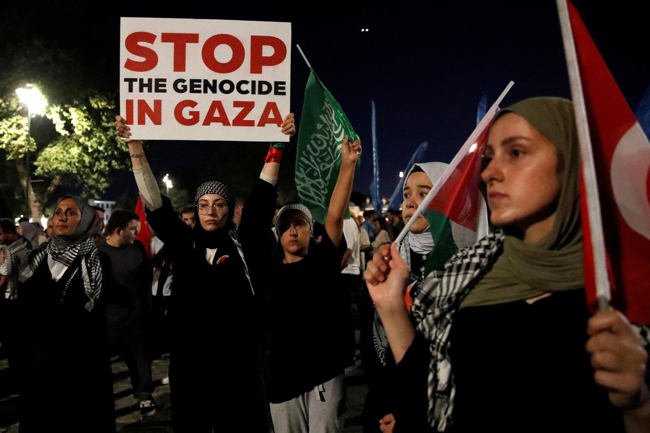 Protest following the assassination of Hamas leader Ismail Haniyeh in Iran, in Istanbul