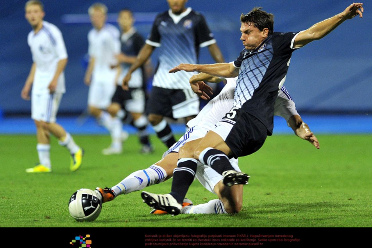 \'03.08.2011., stadion u Maksimiru, Zagreb - Druga utakmica 3. pretkola Lige prvaka, GNK Dinamo - HJK Helsinki. Leandro Cufre.  Photo: Goran Stanzl/PIXSELL\'