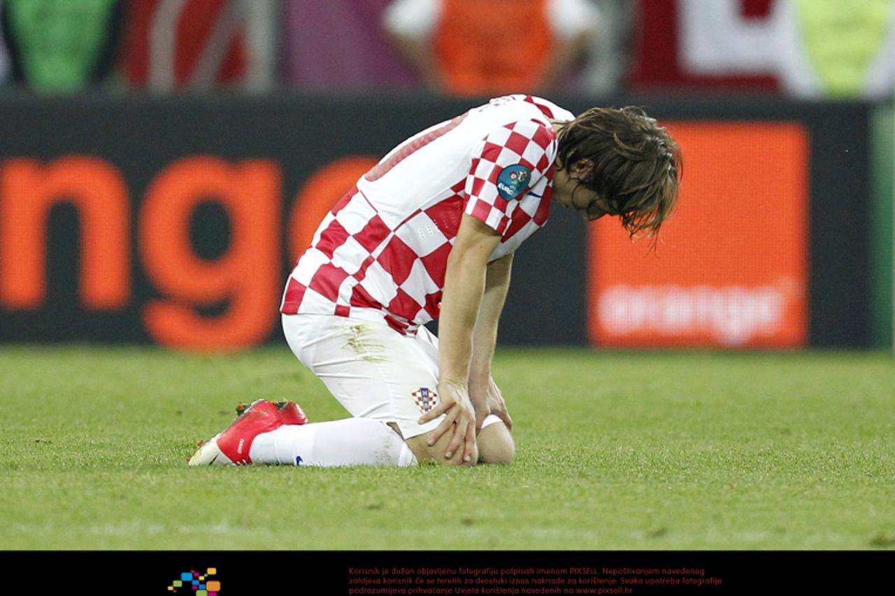 '18.06.2012., Gdanjsk, Poljska - Europsko nogometno prvenstvo Euro 2012. Skupina C, Hrvatska - Spanjolska. Luka Modric Photo: Slavko Midzor/PIXSELL'