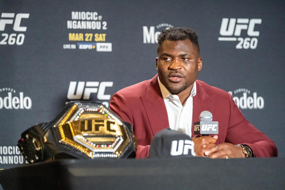 Francis Ngannou Press Conference After Victory - Las Vegas