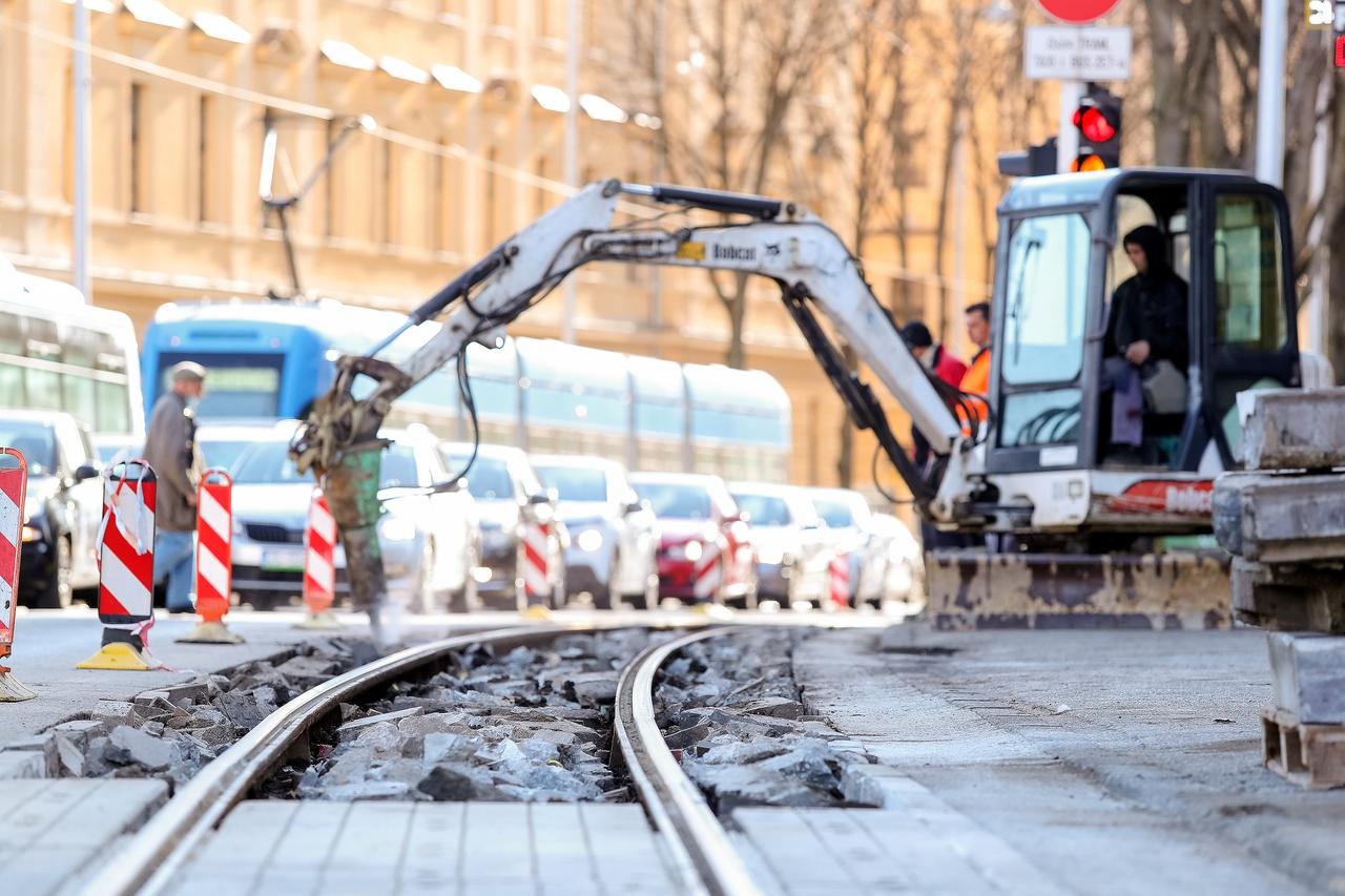 Zagreb: Radovi na sanaciji tramvajske pruge od ulice Črnomerec do Selske ceste