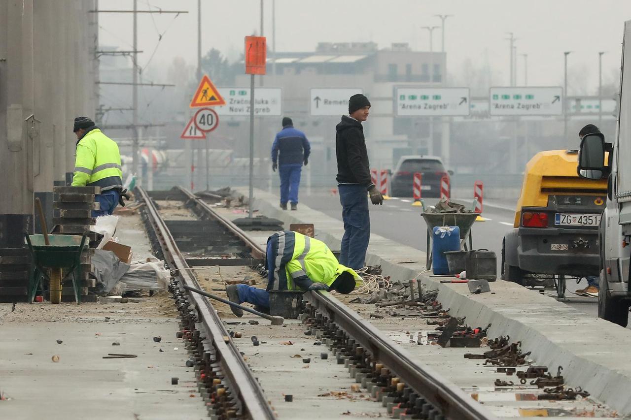 Zagreb: Radovi na rekostrukciji tramvajske pruge na Jadranskom mostu