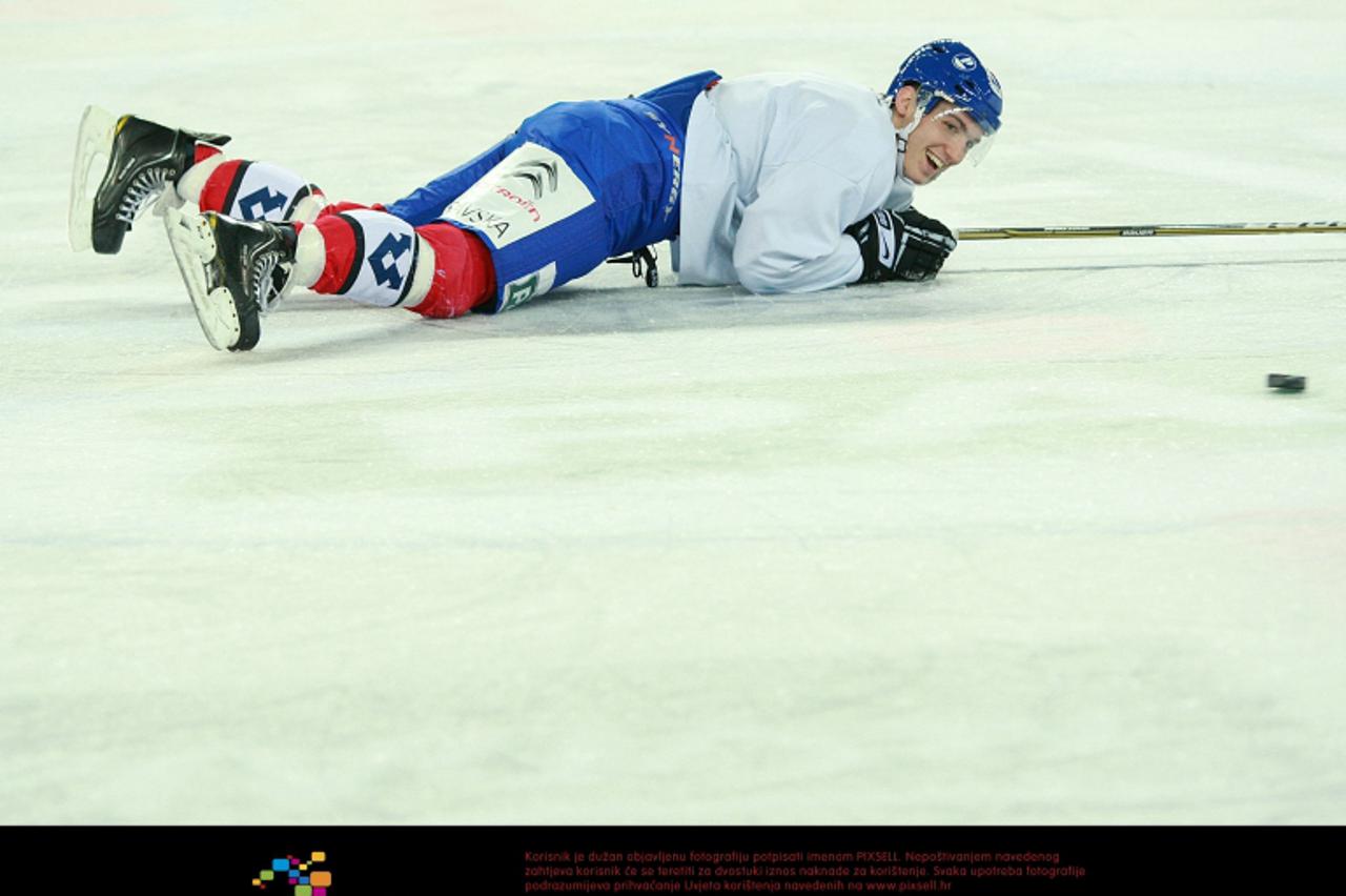 '27.01.2011., Arena Zagreb, Zagreb - Trening hokejasa Medvescaka uoci sutrasnje utakmice protiv EC VSV Villach. Borna Rendulic, novi clan Medvescaka.  Photo: Igor Kralj/PIXSELL'