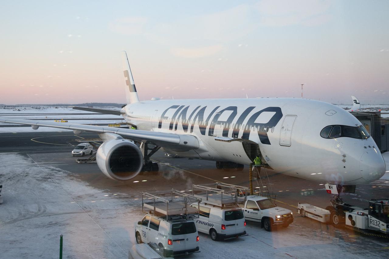 FILE PHOTO: Finnair plane is seen on the tarmac at Helsinki-Vantaa airport in Vantaa