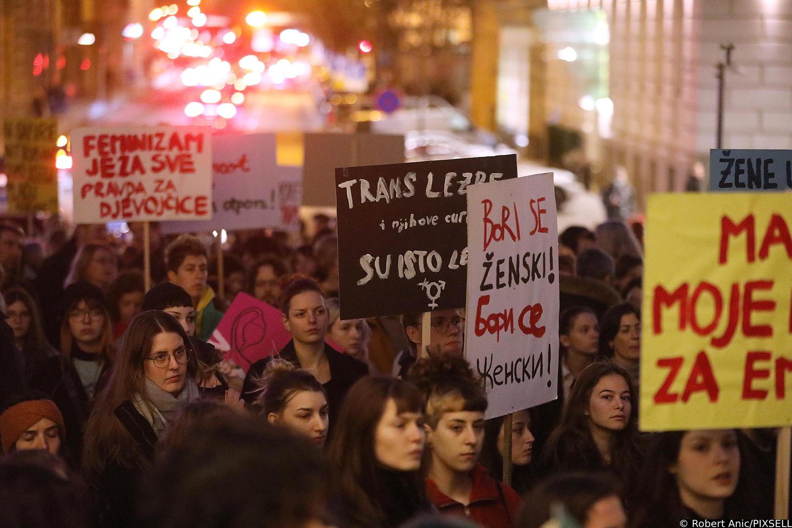 08.03.2023., Zagreb - U povodu Medjunarodnog dana zena osmomartovski Nocni mars pod imenom Strajk u kuhinji, strajk na ulici zapoceo je okupljanjem na Trgu zrtava fasizma.  Photo: Robert Anic/PIXSELL