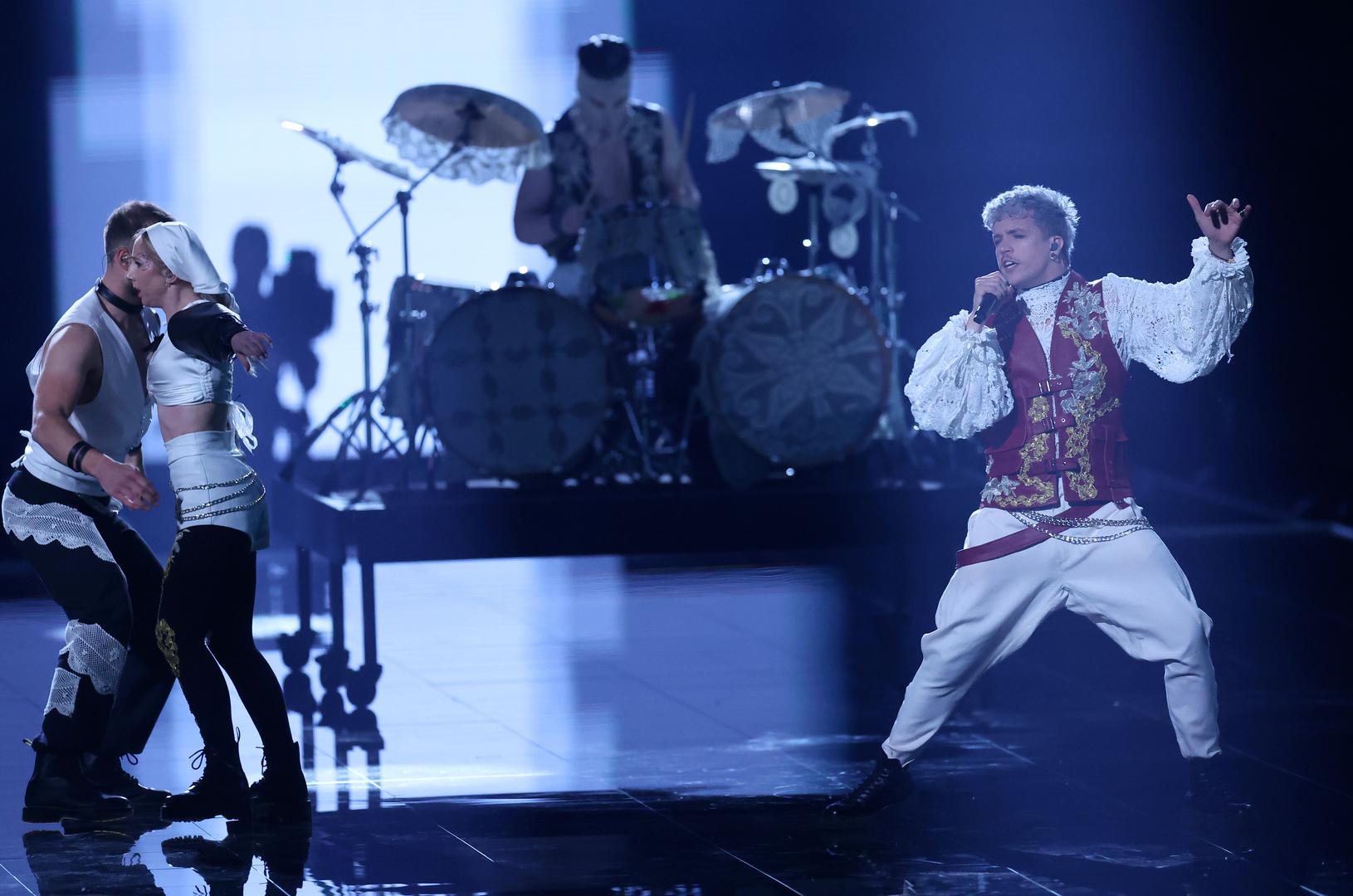 06.05.2024., Malmo, Svedska - Hrvatski predstavnik na Eurosongu Baby Lasagna, pravim imenom Marko Purisic na probi u Malmo Areni uoci prve polufinalne veceri Eurosonga.  Photo: Sanjin Strukic/PIXSELL