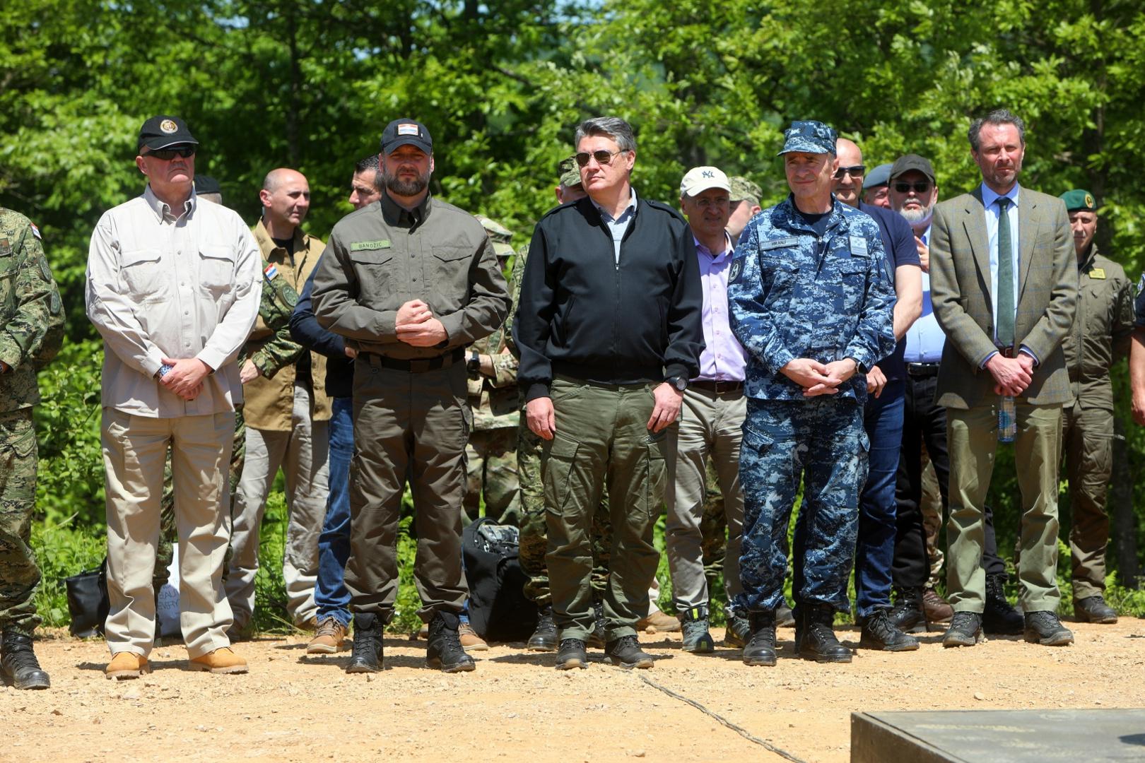 27.05.2021., Karlovac - Dan uvazenih gostiju na vojnoj vjezbi “Immediate Response 21”. Vjezbi su nazocili predsjednik RH Zoran Milanovic, ministar obrane Republike Hrvatske Mario Banozic, nacelnik Glavnog stozera Oruzanih snaga RH admiral Robert Hranj te zapovjednik americkih kopnenih snaga za Europu i Afriku general zbora Christopher Cavoli.
Photo: Kristina Stedul Fabac/PIXSELL