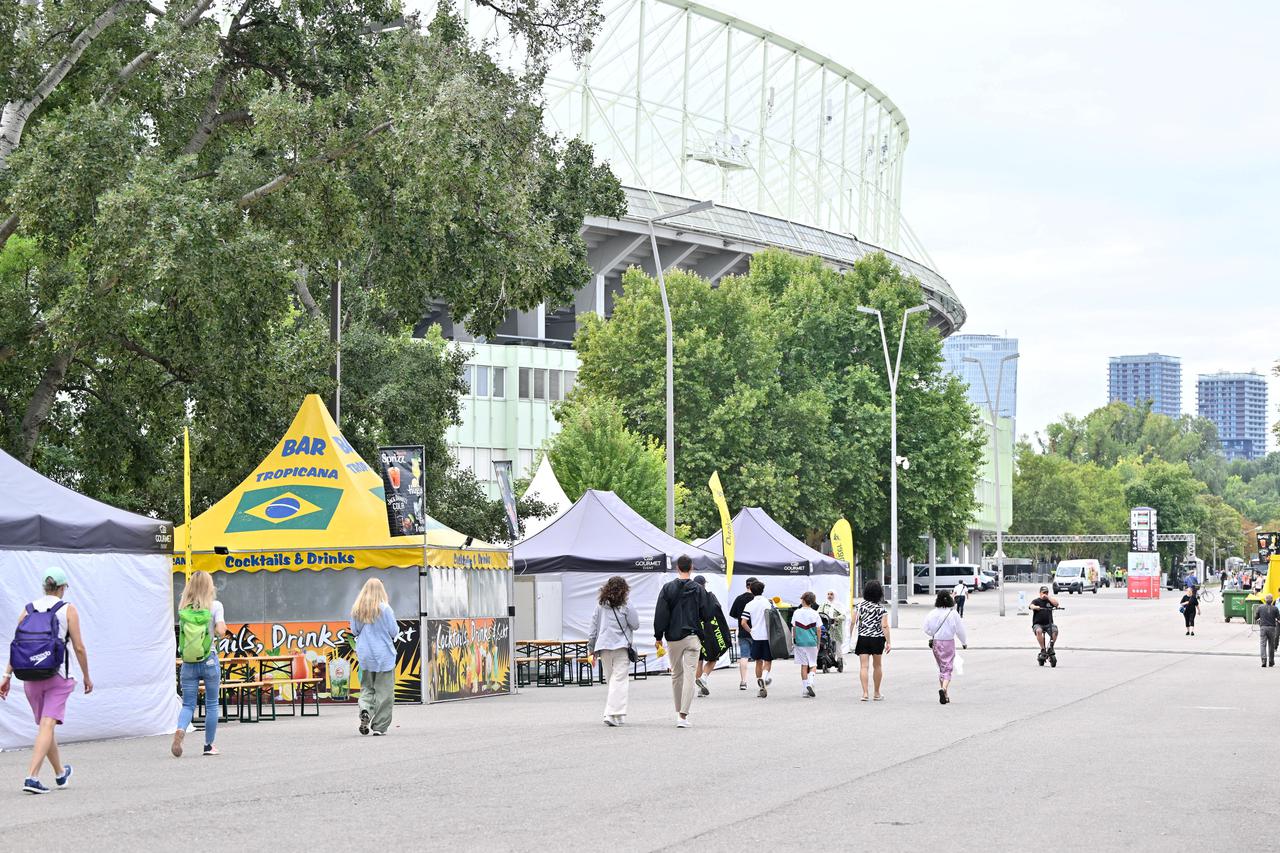 General view outside Happel stadium after Taylor Swift's three concerts in Vienna this week were canceled