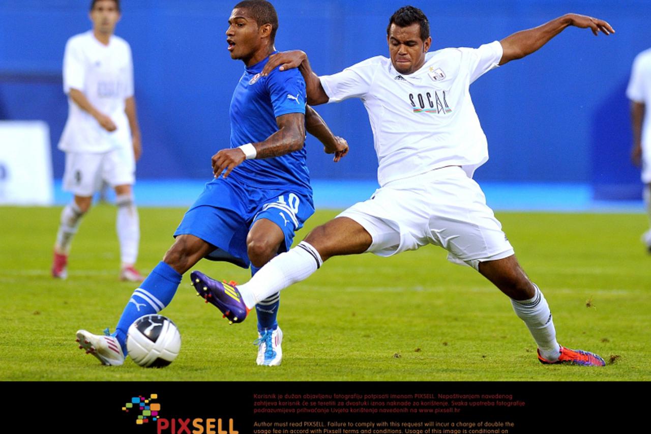 '13.07.2011., stadion Maksimir, Zagreb - Prva utakmica 2. pretkola Lige prvaka, GNK Dinamo - Neftchi Baku. Jorge Sammir Cruz Campos (10) i Denis Silva (3).  Photo: Goran Stanzl/PIXSELL'