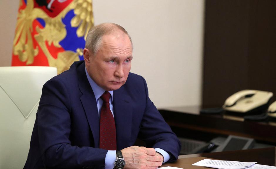 Russian President Putin chairs a meeting on agricultural and fish industries outside Moscow