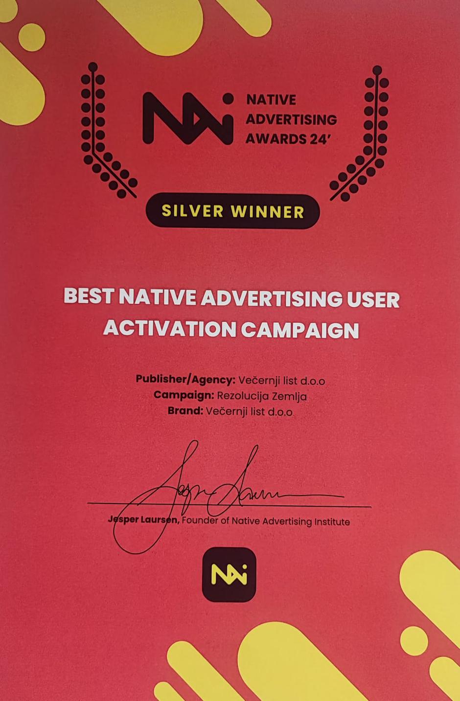 Native Advertising Awards 2024.