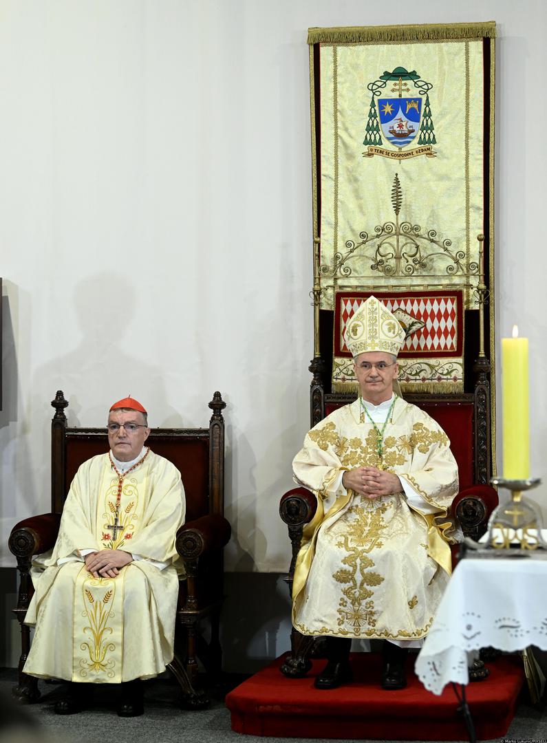 29.04.2023., Zagreb - Svecanim liturgijskim slavljem sluzbu novog zagrebackog nadbiskupa preuzeo je monsinjor Drazen Kutlesa postavsi tako 77. zagrebacki biskup, odnosno 9. nadbiskup metropolit zagrebacki.  Photo: Marko Lukunic/PIXSELL