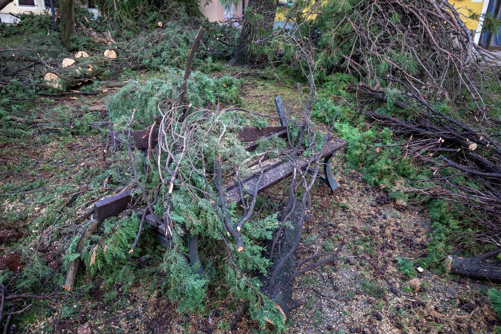 Pulski vatrogasci uslijed nevremena imali su desetak intervencija, uglavnom zbog pada stabala, odnosno grana na cestu, dok su u jednom slučaju intervenirali zbog udara groma u dimnjak. 