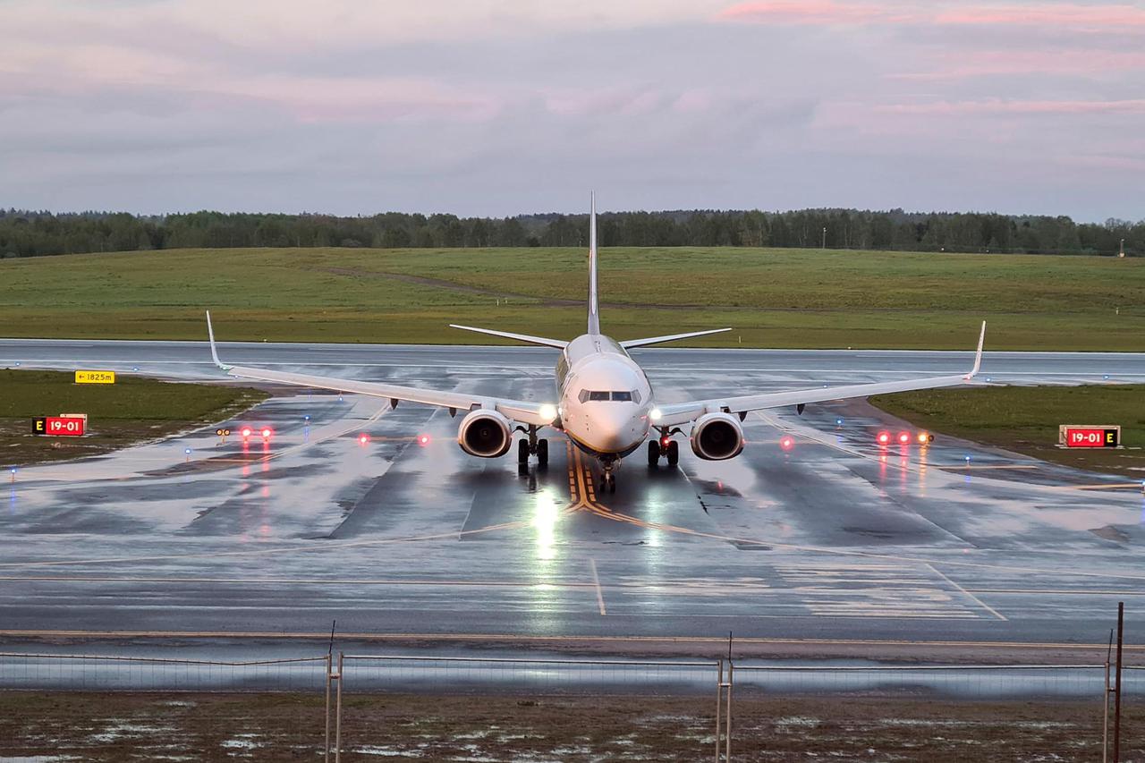 FILE PHOTO: A Ryanair aircraft, which was diverted to Belarus, lands at Vilnius Airport in Vilnius