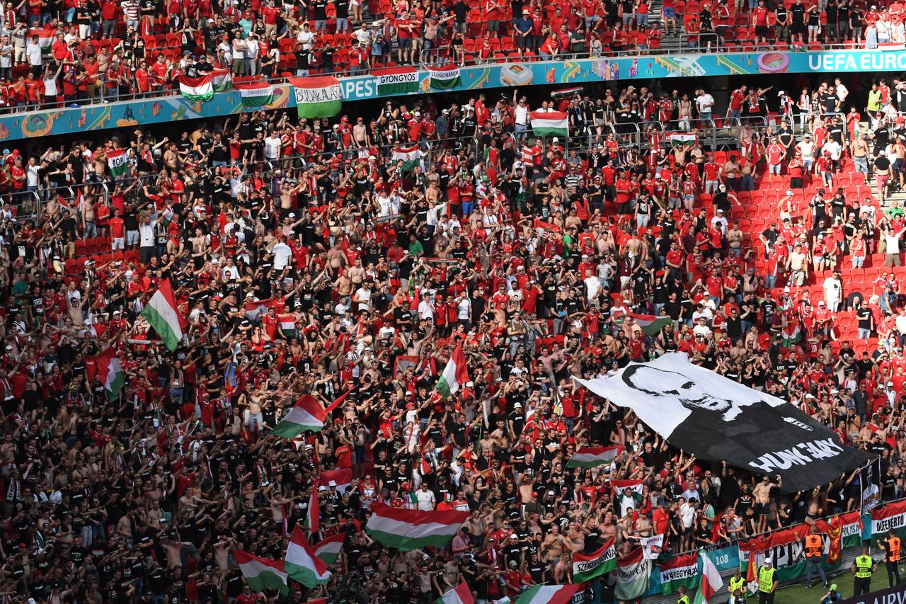 Match de l'UEFA Euro 2020 opposant la Hongrie à la France au stade Puskas Arena à Budapest