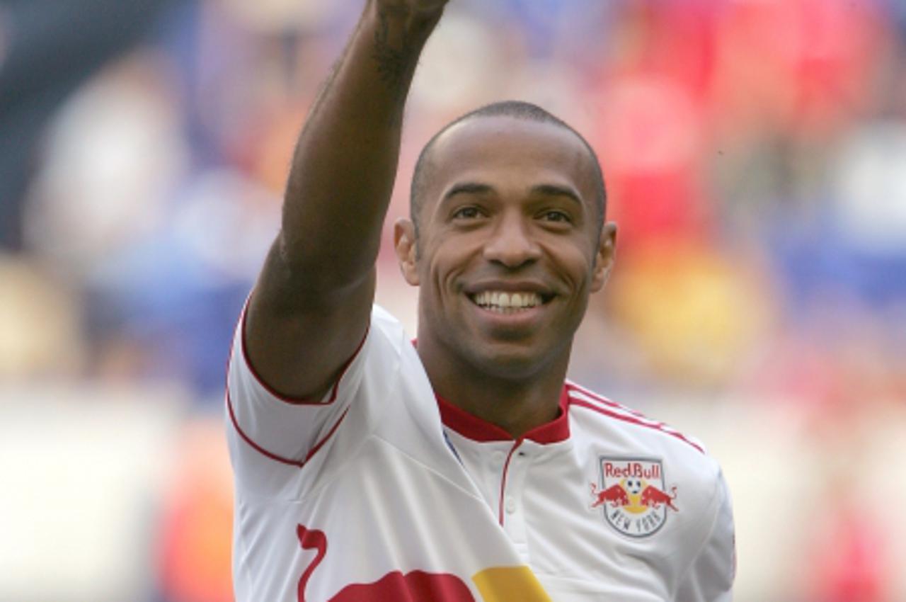 'Thierry Henry of the New York Red Bulls before the kick off of the soccer game against Los Angeles Galaxy at Red Bull Arena in Harrison, New Jersey. Galaxy defeat the Red Bulls 1-0. Photo: Press Asso