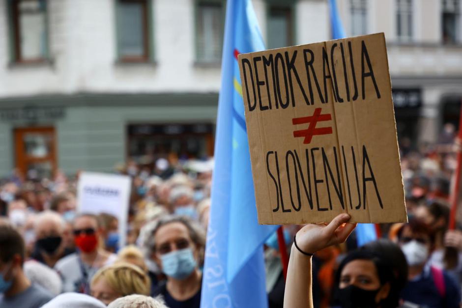 Anti-government demonstration in Ljubljana