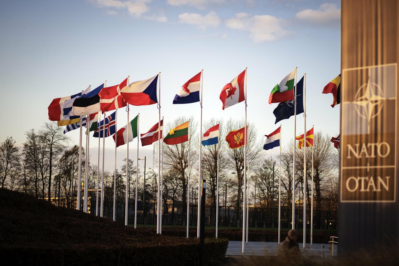 Flags in front of NATO headquarters