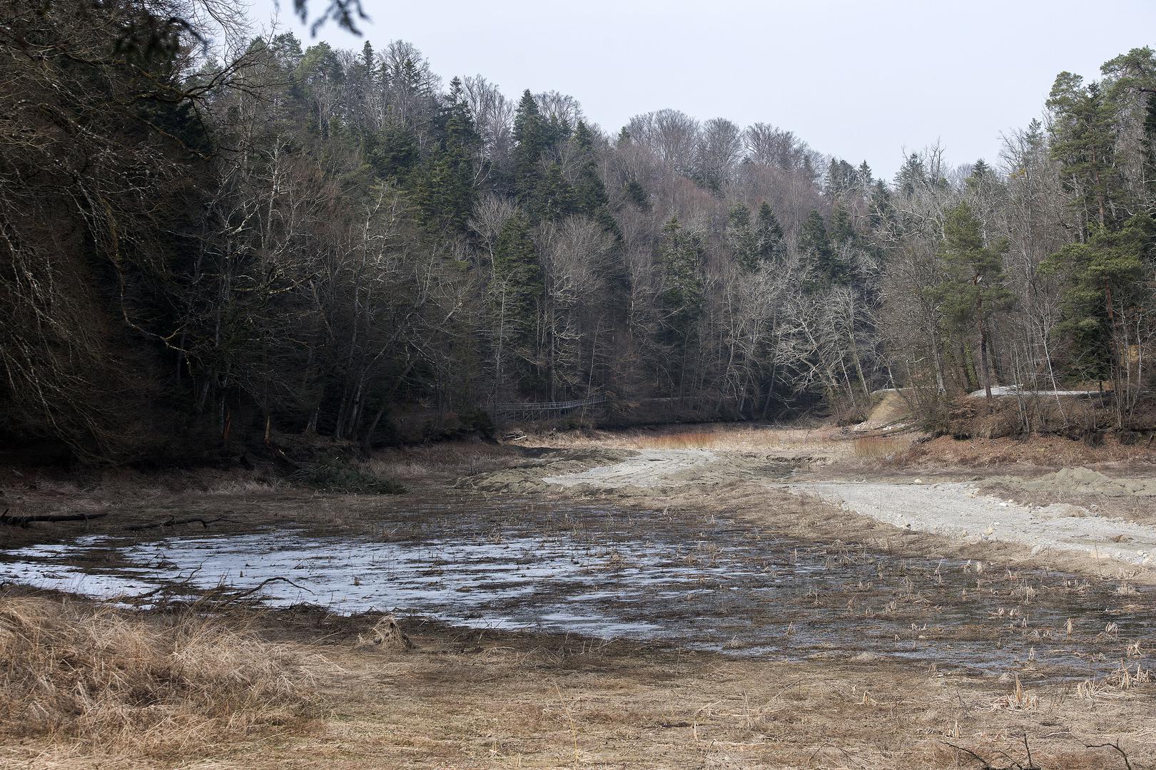 24.02.2023., Trakoscan- Stoje radovi na izmuljivanju jezera Trakoscan. Photo: Vjeran Zganec Rogulja/PIXSELL