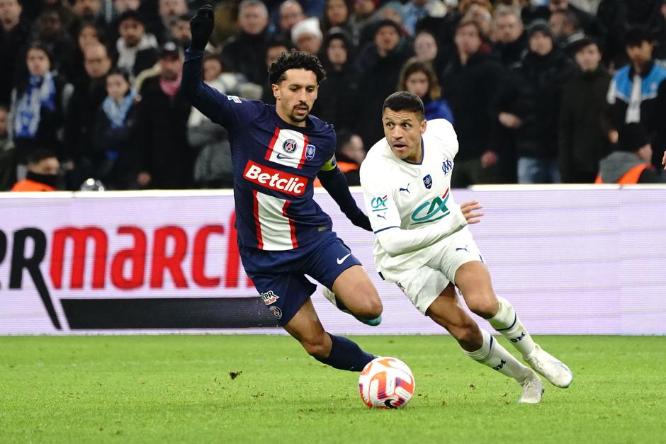 8ème de finale de la coupe de France de football entre Marseille et le PSG (2-1) à Marseille