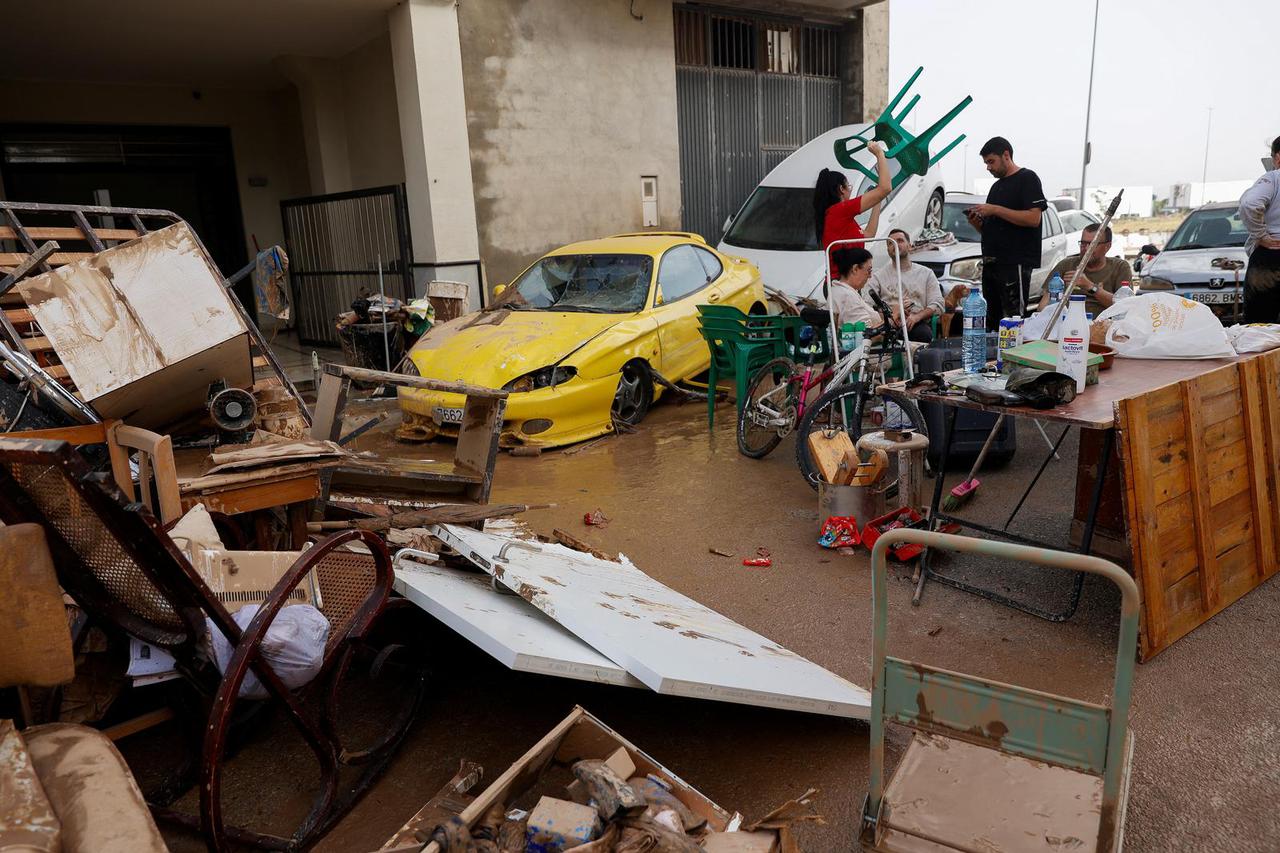 Valencia region hit by cold front causing floods, in Guadassuar