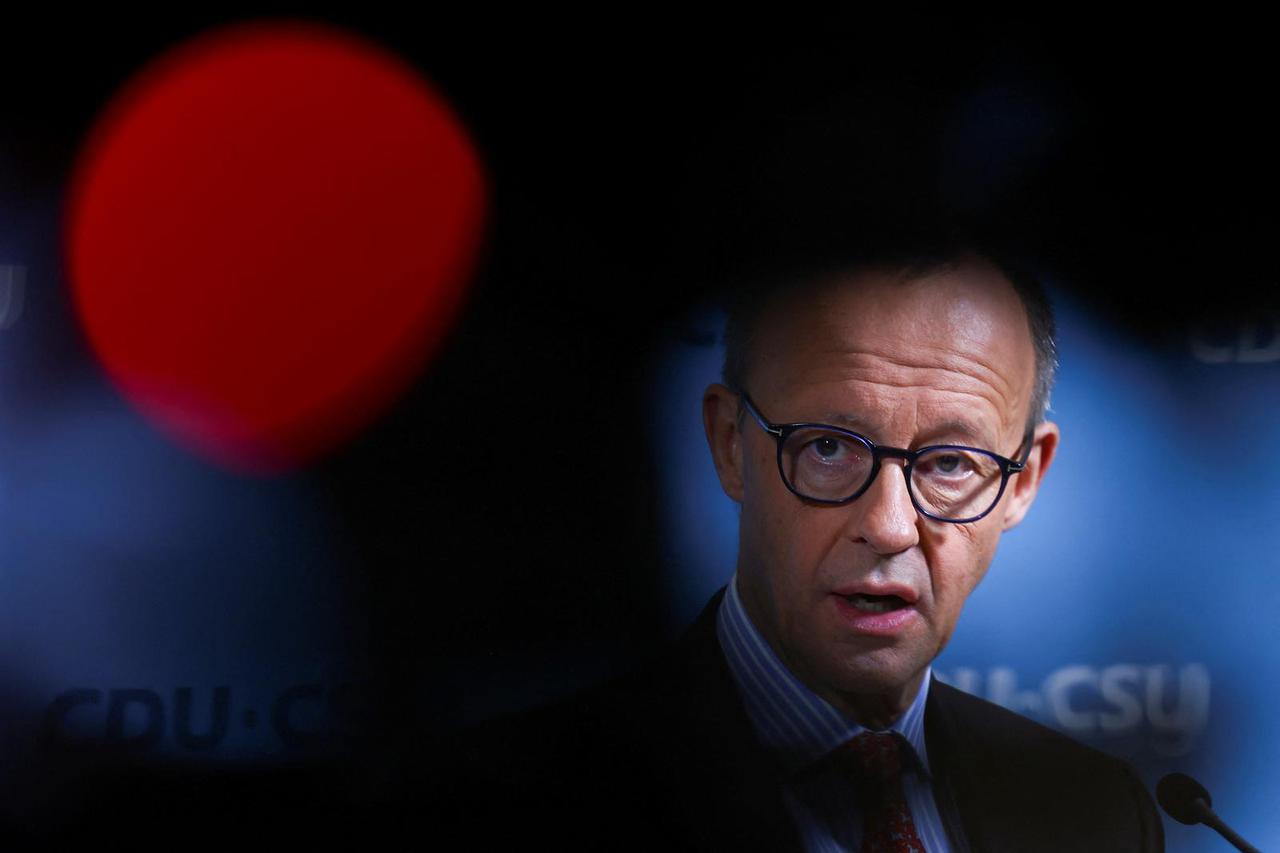 Germany's opposition leader Merz gives a statement before a session of the Bundestag, in Berlin