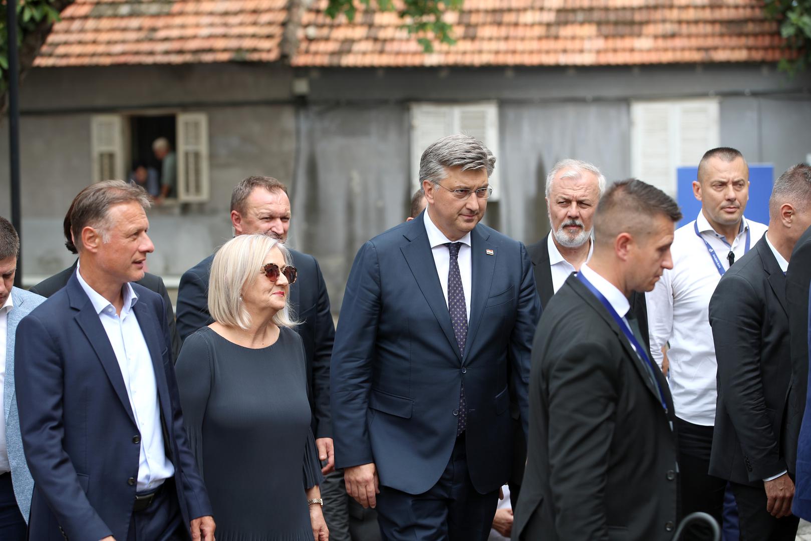 06.08.2023., Sinj -Andrej Plenkovic dolazi na 308. Sinjska alka  Photo: Zvonimir Barisin/PIXSELL