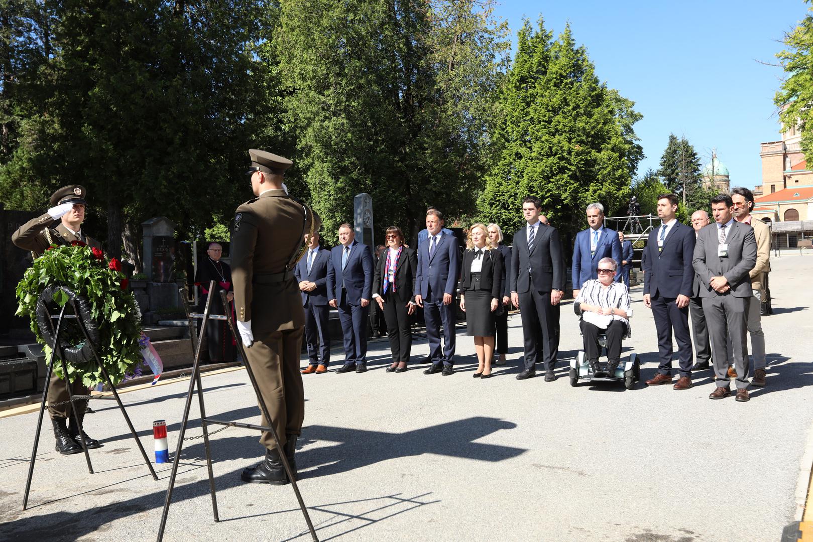 18.05.2024., Zagreb - Komemoracija za zrtve Bleiburske tragedije i Kriznog odrzana je kod Sredisnjeg kriza na groblju Mirogoj. Photo: Robert Anic/PIXSELL