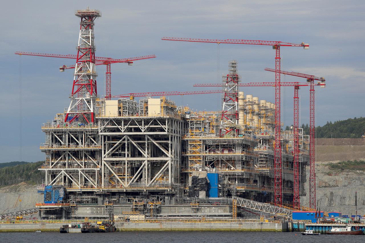 FILE PHOTO: A structure of Arctic LNG 2 joint venture is seen under construction near the settlement of Belokamenka, Murmansk region
