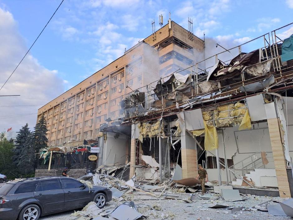 Aftermath of a Russian missile attack in Kramatorsk